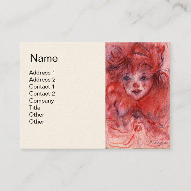 CARTE DE VISITE PETIT CLOWN ROUGE (Devant)