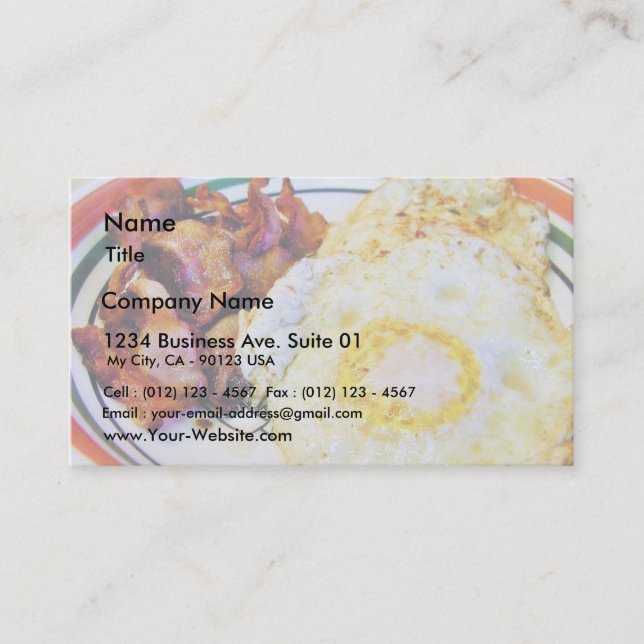 Carte De Visite Petit déjeuner de lard d'oeufs (Devant)