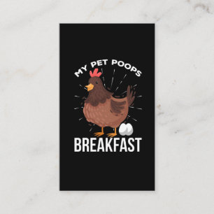 Carte De Visite Petit-déjeuner Humour Poulet Poops Oeufs Charmante