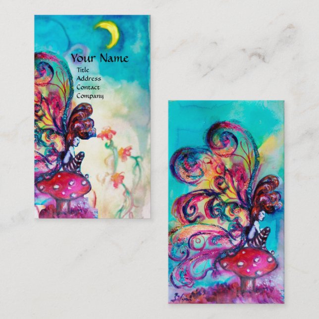 Carte De Visite Petit Elfe de Champignons (Devant / Derrière)