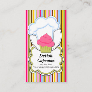 Carte De Visite Petit gâteau d'amusement et casquette de Baker