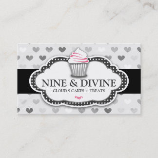 Carte De Visite Petit gâteau gris divin de 311 coeurs