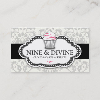 Carte De Visite Petit gâteau gris divin de la damassé 311
