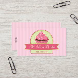 Carte De Visite Petit gâteau rose de dessert