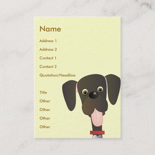 Carte De Visite Petit gros chien (Devant)
