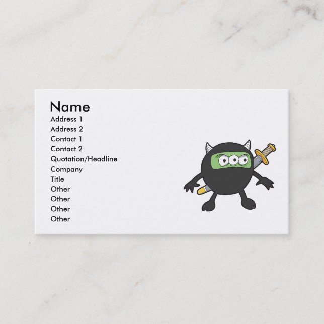 Carte De Visite petit monstre ninja idiot (Devant)