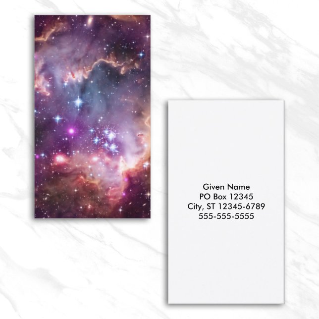 Carte De Visite Petit Nuage de Magellan violet (Create your own pink celestial photo business cards.)