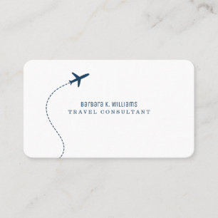 Carte De Visite Petit plan bleu blanc consultant voyage 