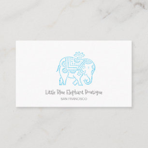 Carte De Visite Petite boutique Eléphant Bleu et bébé