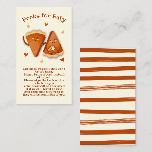 Carte De Visite Petite coutie Pie Livres d'automne pour bébé (Devant / Derrière)