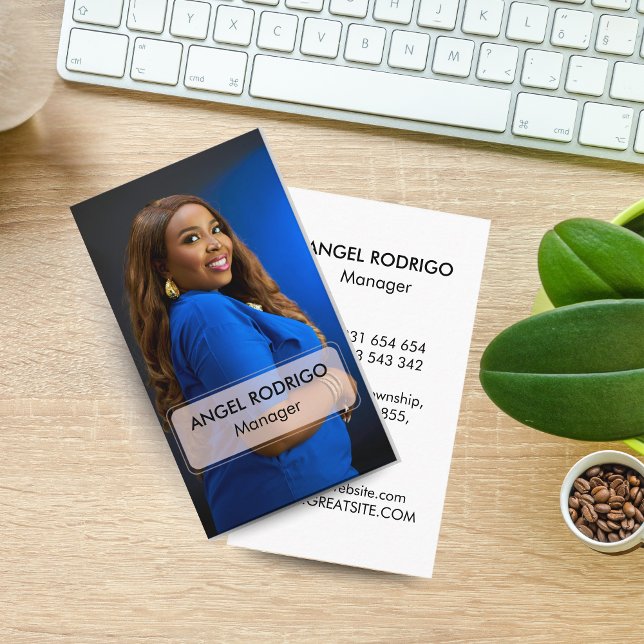Carte De Visite Petite entreprise photo pour les gestionnaires et  (Minimalist Photo Business Card for Managers & Employees)