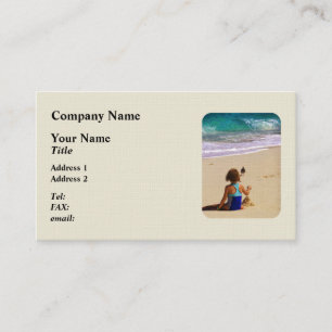 Carte De Visite Petite Fille Jouant dans le Sable