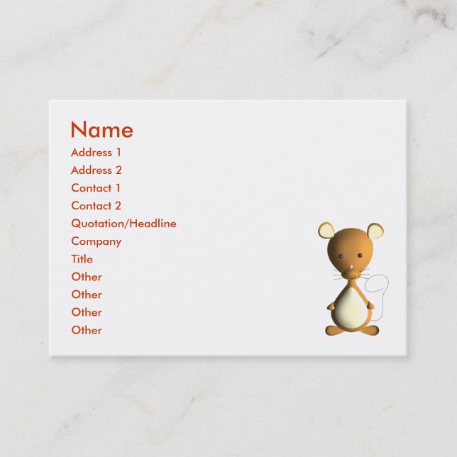 Carte De Visite Petite souris Cheesy (Devant)