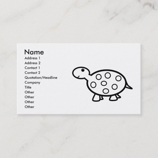 Carte De Visite Petite tortue (Devant)