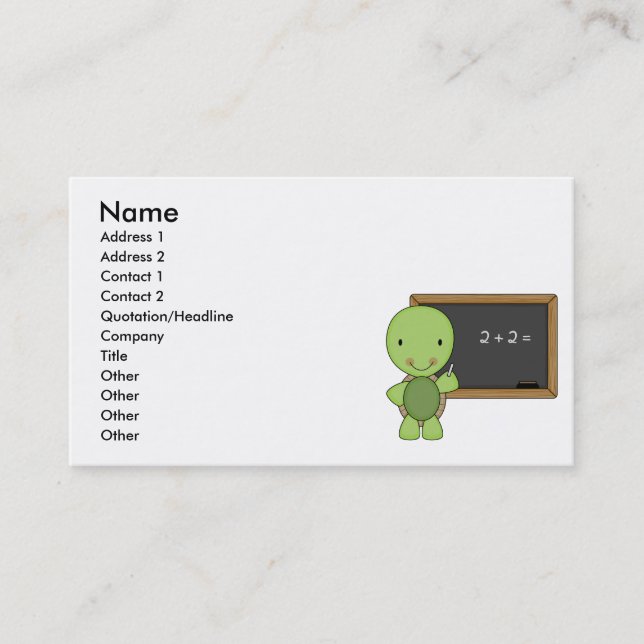 Carte De Visite petite tortue de tableau (Devant)