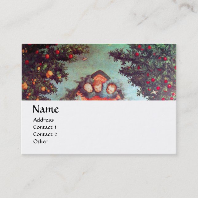 Carte De Visite PETITES ANGES MONOGRAM antique bleu rouge blanc (Devant)