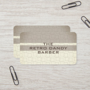 Carte De Visite Petites bandes Brown Retro Chic Manly Barbershop