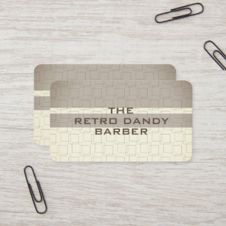 Carte De Visite Petites bandes Brown Retro Chic Manly Barbershop