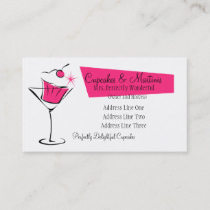 Carte De Visite Petits gâteaux et martini dans les roses indien