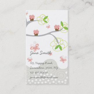 Carte De Visite Petits gâteaux roses doux lunatiques sur le