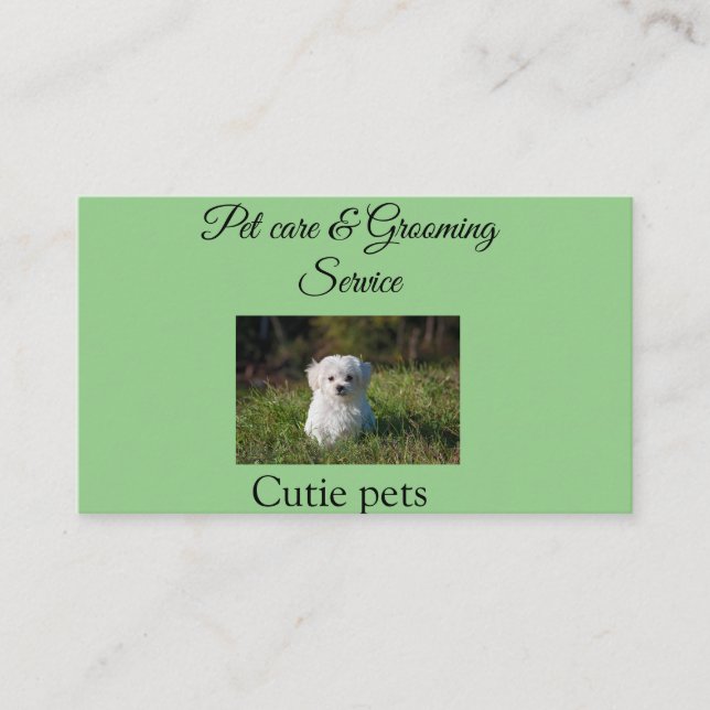 Carte De Visite Pets care grooming service add name address text (Devant)