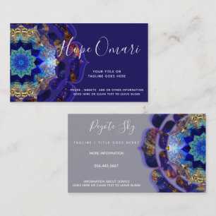Carte De Visite Peyote Sky Mandala Métaphysique Navy