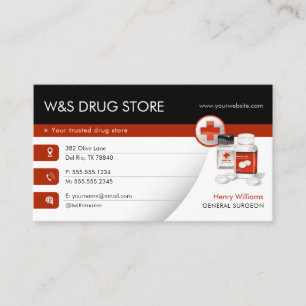 Carte De Visite Pharmacie   Boutique de médicaments