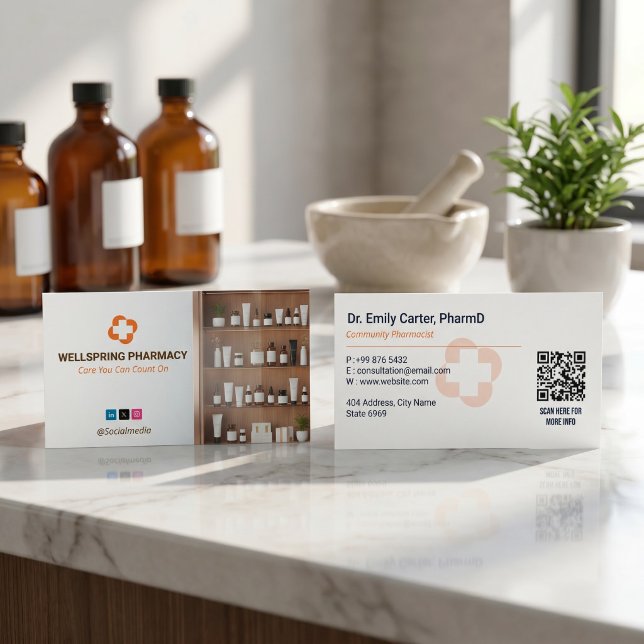 Carte De Visite Pharmacie Indépendante | Luxe Or  (Créateur téléchargé)