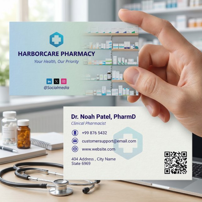 Carte De Visite Pharmacie Indépendante | Ocean Light (Créateur téléchargé)
