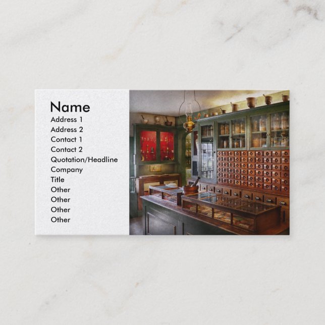 Carte De Visite Pharmacie - je serai dans une minute (Devant)