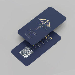 Carte De Visite Pharmacie moderne Agence Médicale Dark Blue Gold