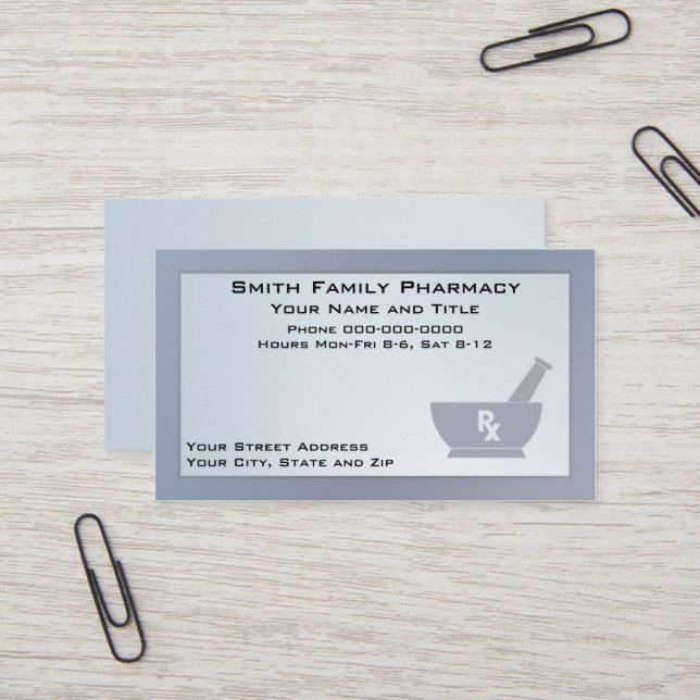 Carte de visite pharmacien (Devant/Arrière en situation)