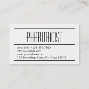 Carte de visite Pharmacien blanc moderne