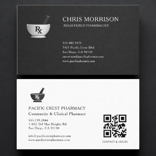 Carte De Visite Pharmacien Code QR Professionnel