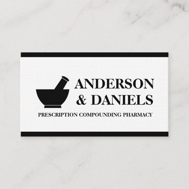 Carte De Visite Pharmacien composant le pilon de mortier de (Devant)