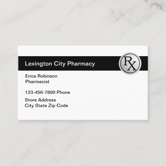 Carte De Visite Pharmacien de pharmacie simple moderne (Devant)