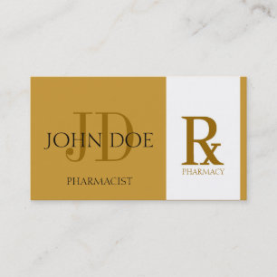 Carte De Visite Pharmacien/or jaune pharmacie de prescription