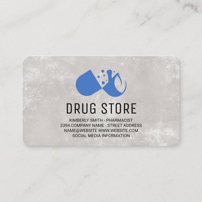 Carte De Visite Pharmacien | Pilules médicamenteuses | Santé (Devant)