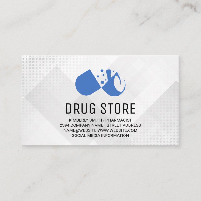 Carte De Visite Pharmacien | Pilules médicamenteuses | Technicien  (Devant)