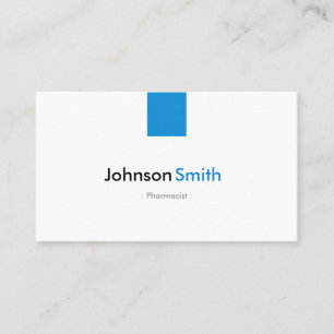 Carte De Visite Pharmacien - Simple Aqua Blue