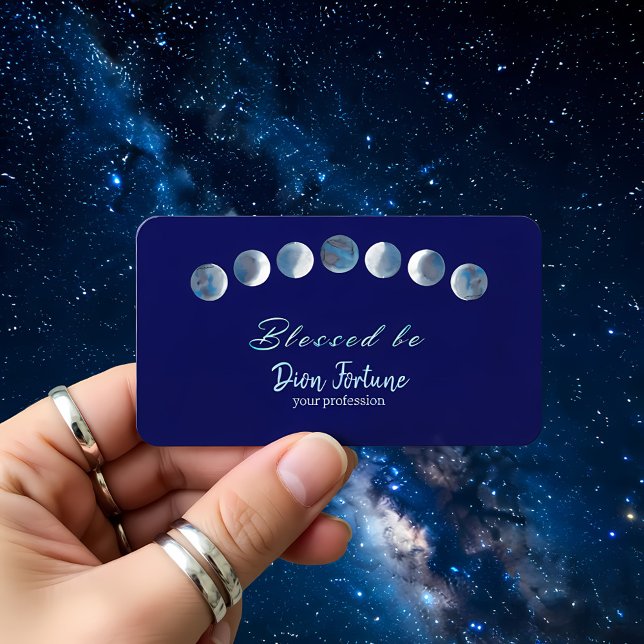 Carte De Visite Phases Bleues Bleu Bleu Bénie Soit (Créateur téléchargé)