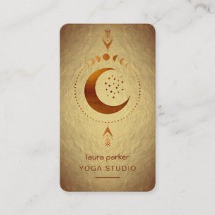 Carte De Visite Phases Lune Croissant Mystique Holistique Tarot Or