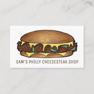 Carte De Visite Philadelphie Fromage Steak Sandwich Food