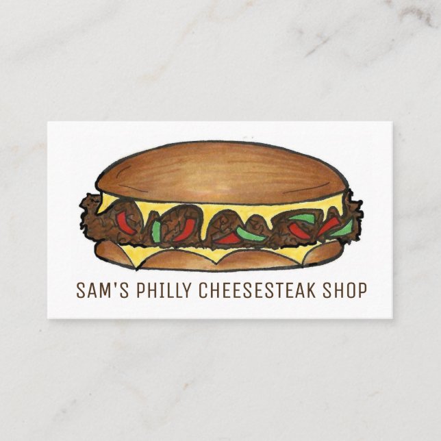 Carte De Visite Philadelphie Fromage Steak Sandwich Food (Devant)