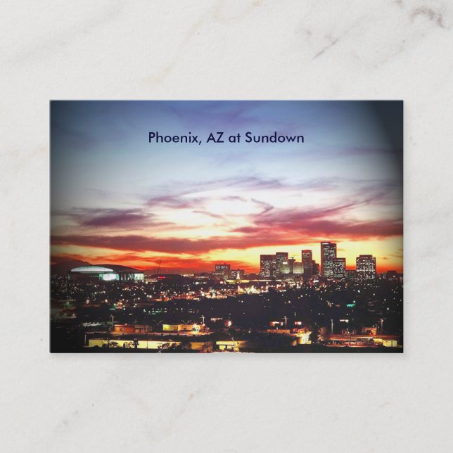 Carte De Visite Phoenix, AZ at Sundown (Devant)
