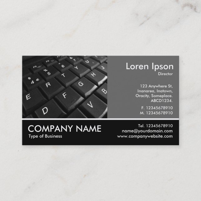 Carte De Visite Photo - 60pc Grey - Clavier (Devant)