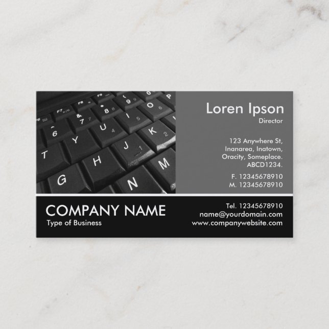 Carte De Visite Photo - 60pc Grey - Clavier 02 (Devant)