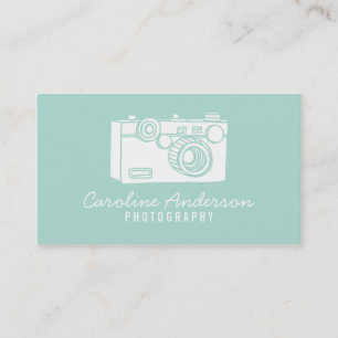 Carte de visite photo Aqua Retro