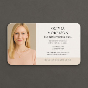 Carte De Visite Photo beige neutre