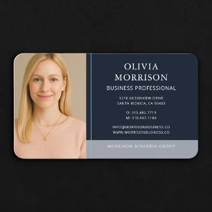 Carte De Visite Photo Bleu Marine